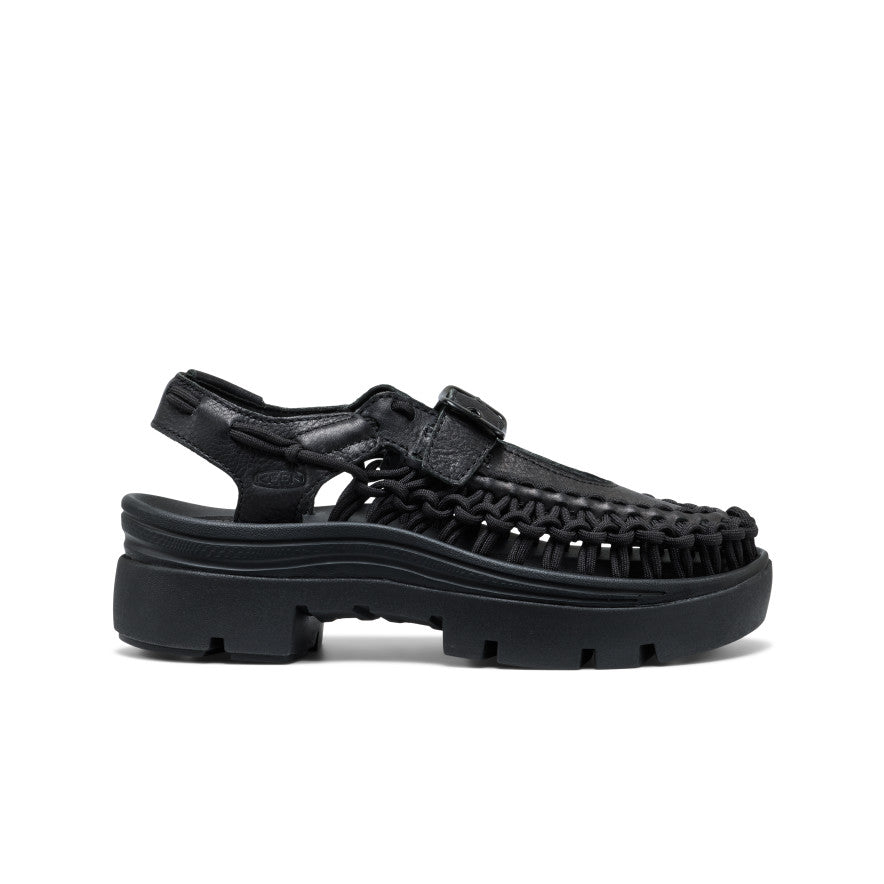 All Gender UNEEK PLT Mary Jane Sneaker  |  Black Smooth Lea